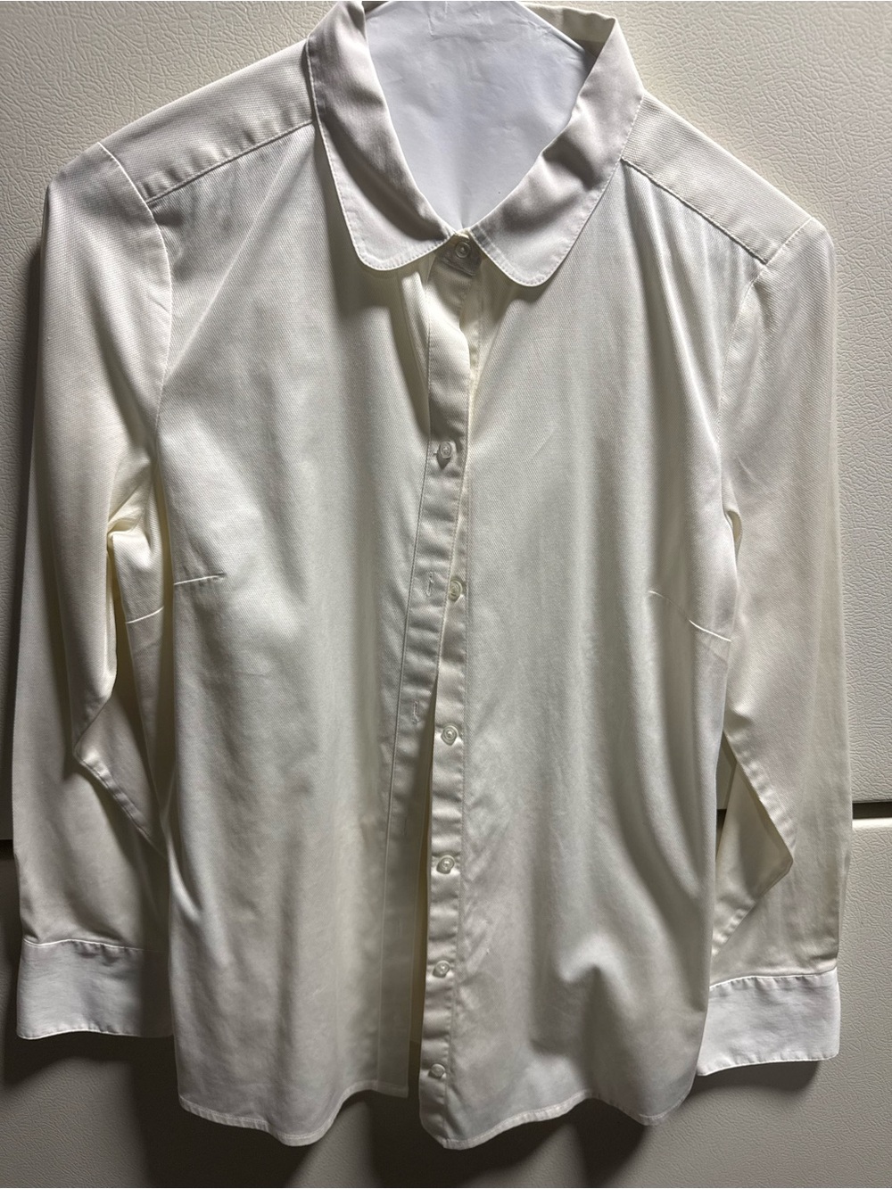 Ann Taylor Ivory Button-Front Dress Shirt